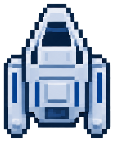 Pixel-Raumschiff als Motiv für den Mittelstand
